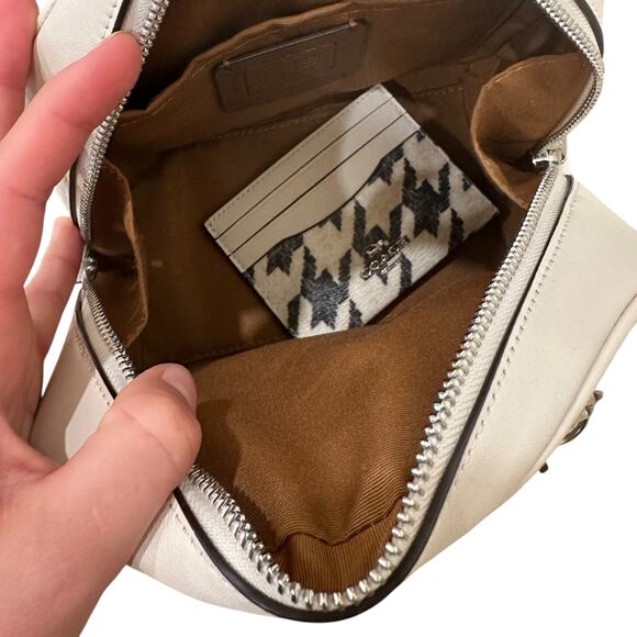 Coach Sydney Top Handle Purse & Card Holder In Houndstooth Print - Picture 12 of 12